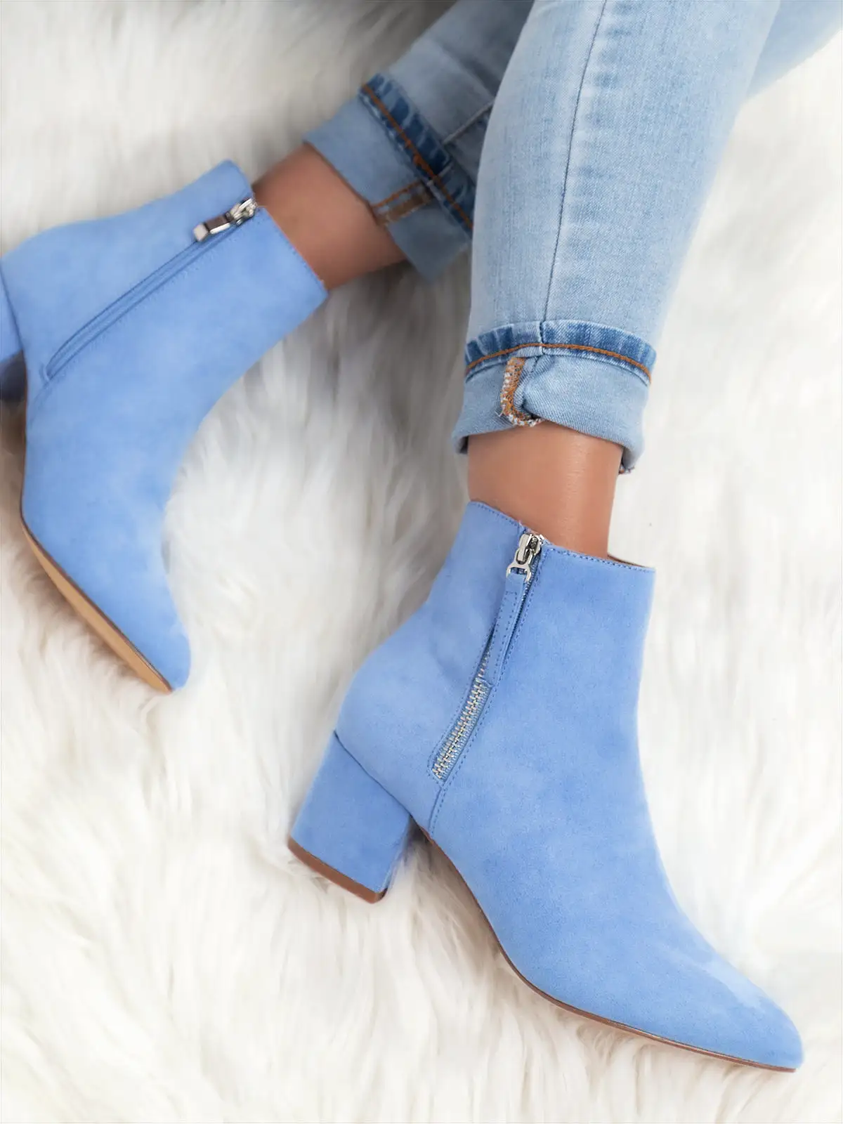 Pointed Toe Zip Ankle Boots