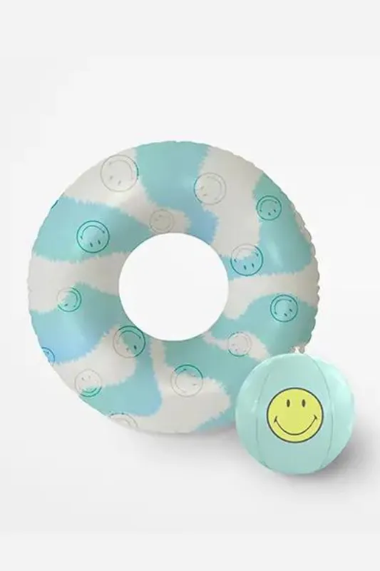 Pool Ring & Ball Set Smiley