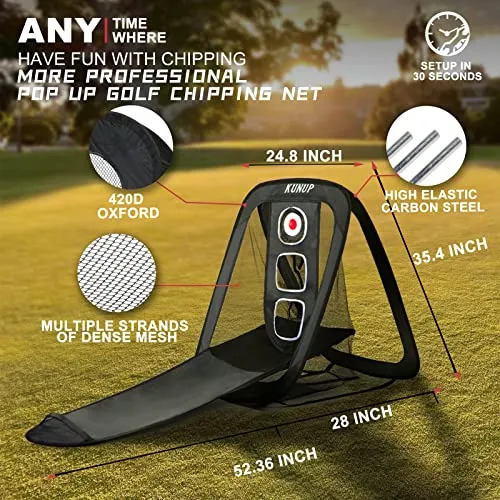 Pop Up Golf Chipping Net - Portable Pop Up Golf Practice Net