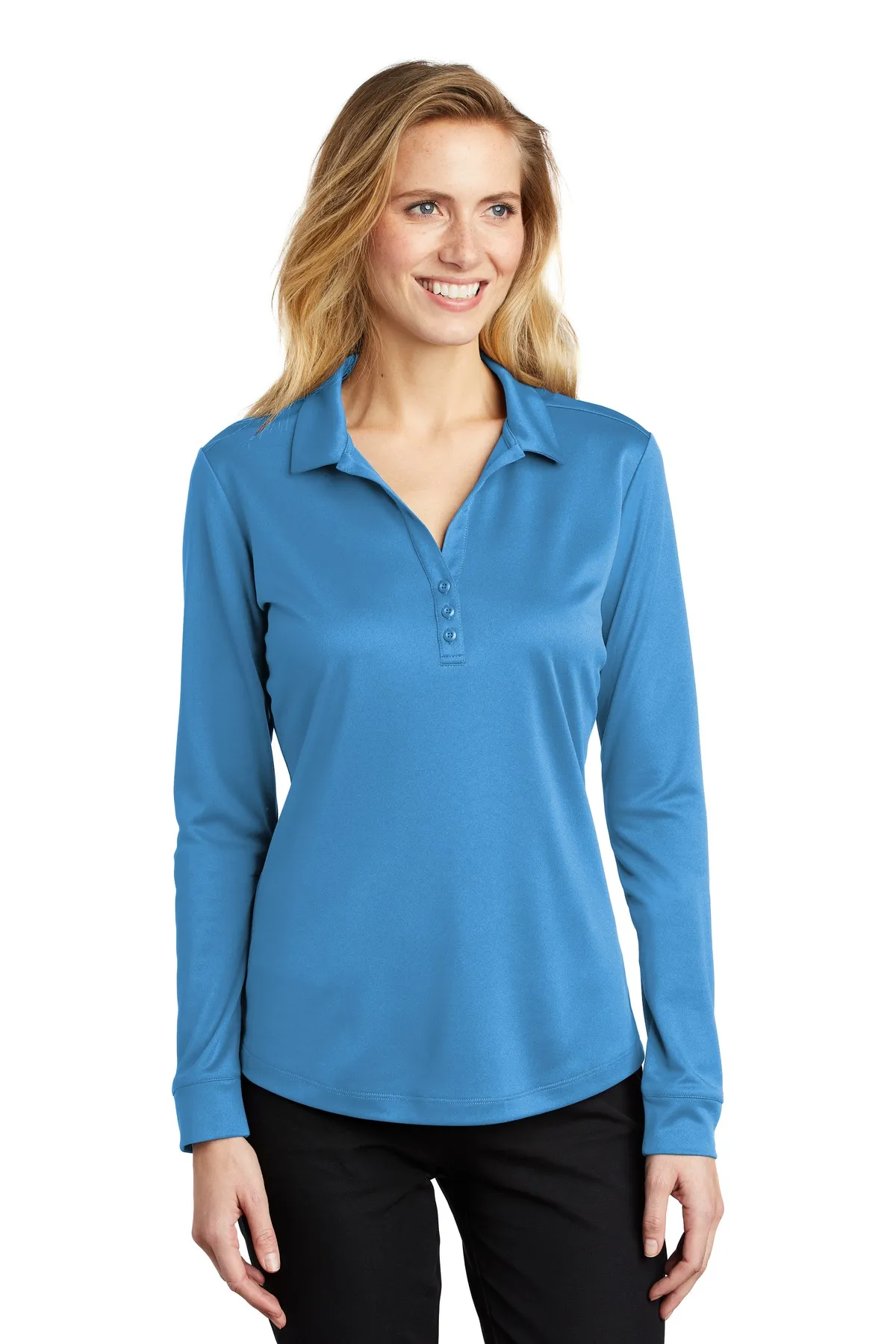 Port Authority Clothing L540LS Port Authority    Ladies Silk Touch     Performance Long Sleeve Polo SKU: L540LS