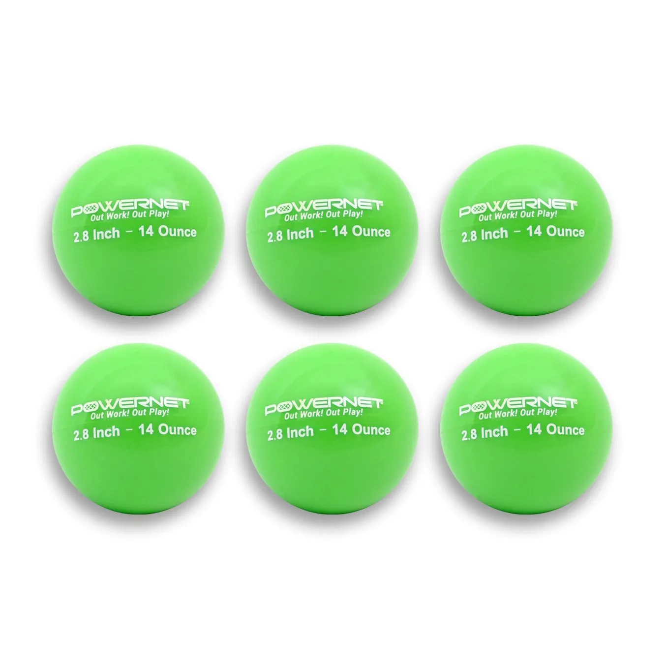 PowerNet 2.8 Weighted Hitting and Batting Training Ball (6 Pack): 1004