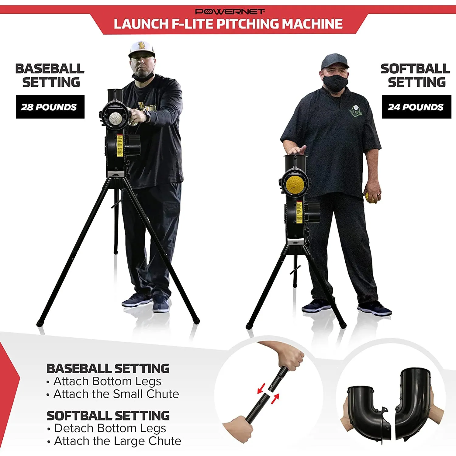 PowerNet Launch F-Lite Portable Pitching Machine: 1194