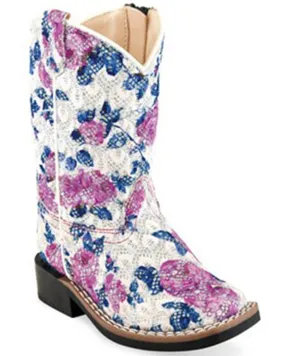 Product Name:  Old West Toddler Girls' Flower Girl Western Boots - Broad Square Toe