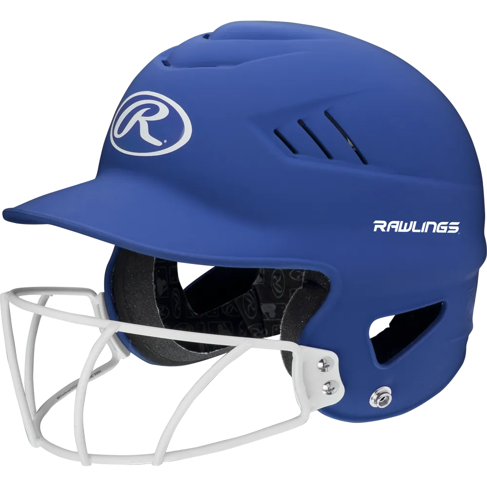 Rawlings Coolflo Highlighter Matte Batting Helmet with Mask: RCFHLFG