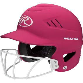 Rawlings Coolflo Highlighter Matte Batting Helmet with Mask: RCFHLFG