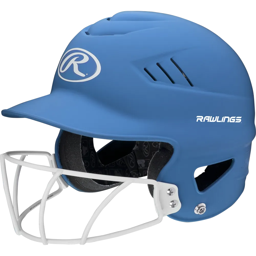 Rawlings Coolflo Highlighter Matte Batting Helmet with Mask: RCFHLFG