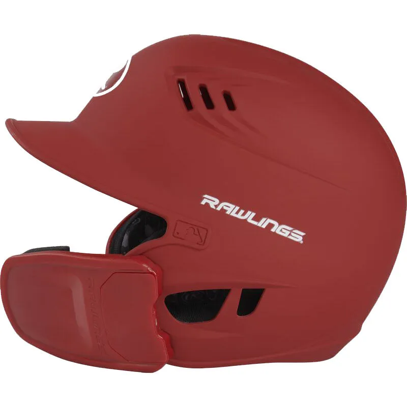 Rawlings R16 Matte Batting Helmet with Universal Jaw Guard: R6R07