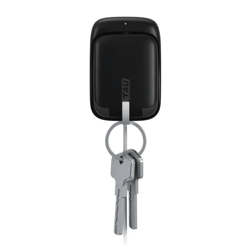 RollingSquare Powerbank Tau Mini 3-in-1 Keyring Power Bank 1400 mAh Black