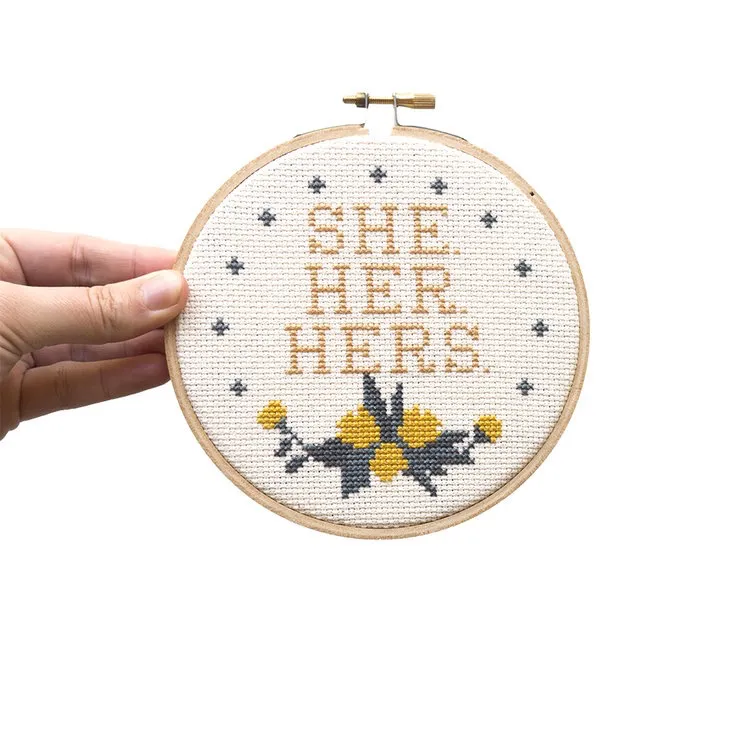 She Her Hers Cross Stitch Kit