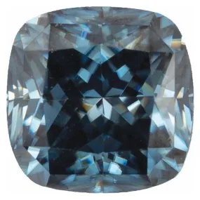 Square Cushion Cut Blue-Gray Moissanite Loose Stone