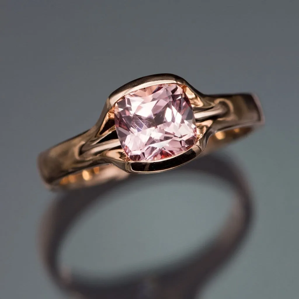 Square Cushion Cut Lab Created Champagne Sapphire Gemstone