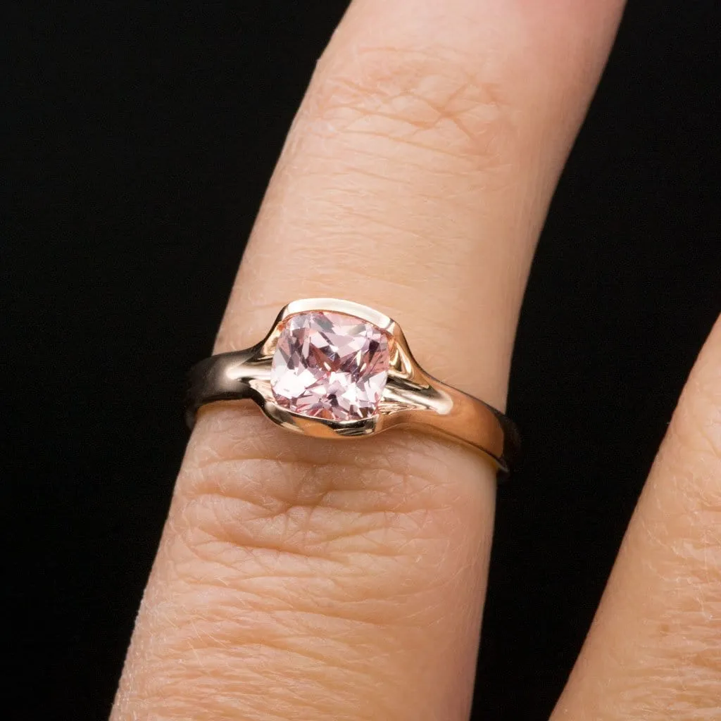 Square Cushion Cut Lab Created Champagne Sapphire Gemstone