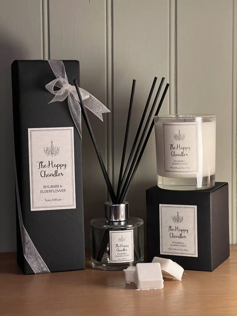 The Happy Chandler - Rhubarb & ElderFlower Candle - Gillanders.ie Town & Country Clothing