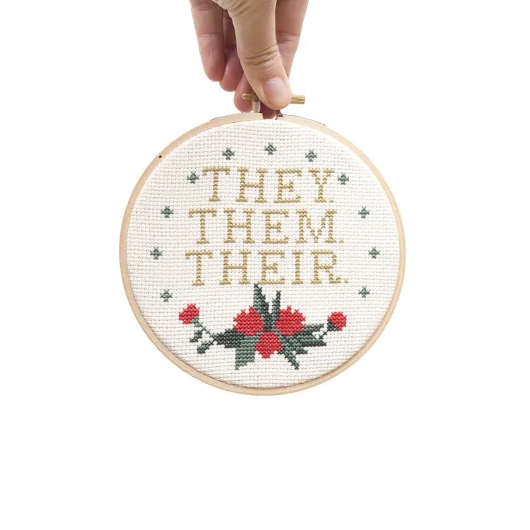 They Them Their Cross Stitch Kit