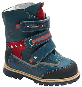 Twiki Orthopedic Boots TW-503-1 Blue/Red Autumn Winter Outdoor Hight Top Insulated Shoes Three Fasteners Baby Toddler Kids Boys 