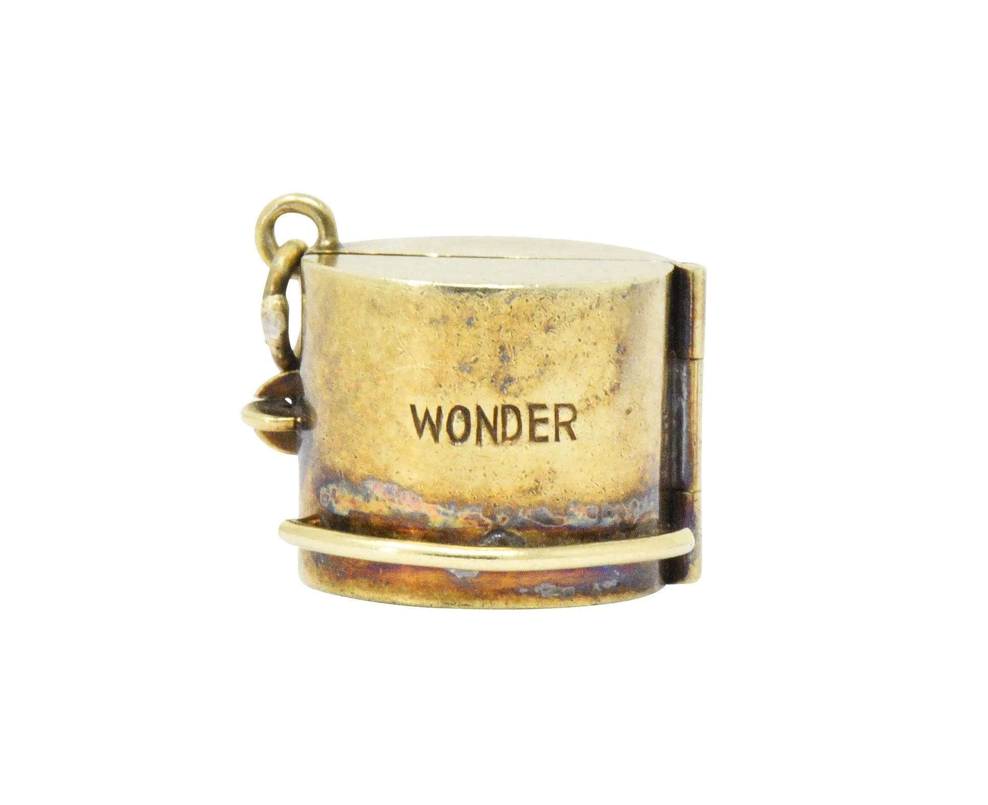 Unique Art Nouveau 14 Karat Gold Wonder Bar Charm