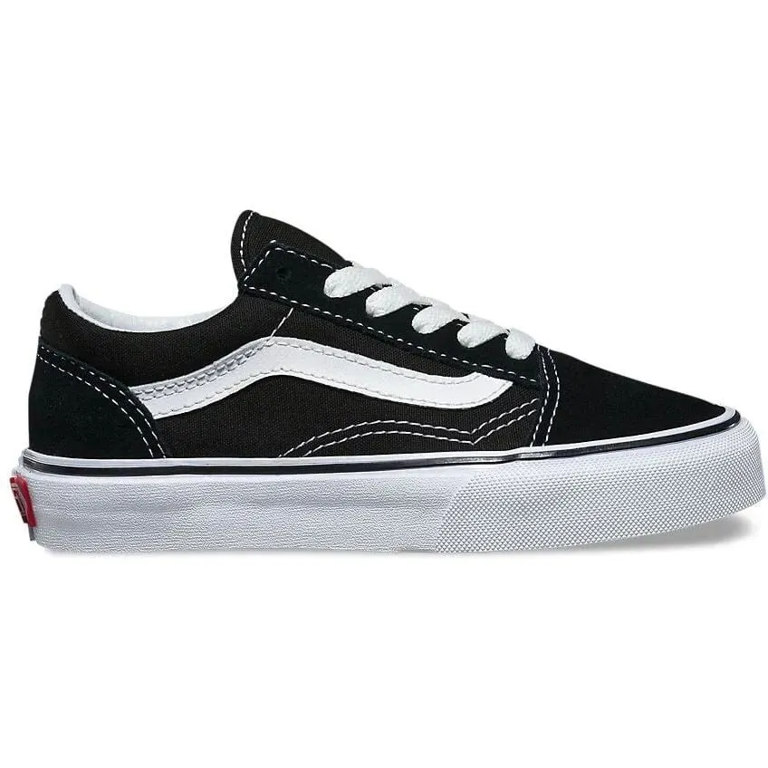 Vans Old Skool Kids Skate Shoes - Black/True White