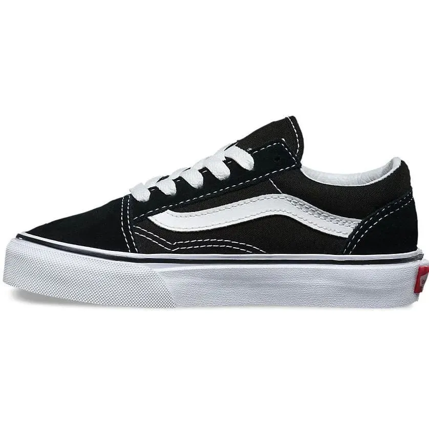 Vans Old Skool Kids Skate Shoes - Black/True White