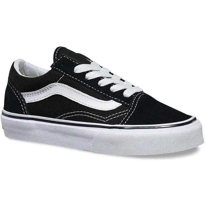 Vans Old Skool Kids Skate Shoes - Black/True White