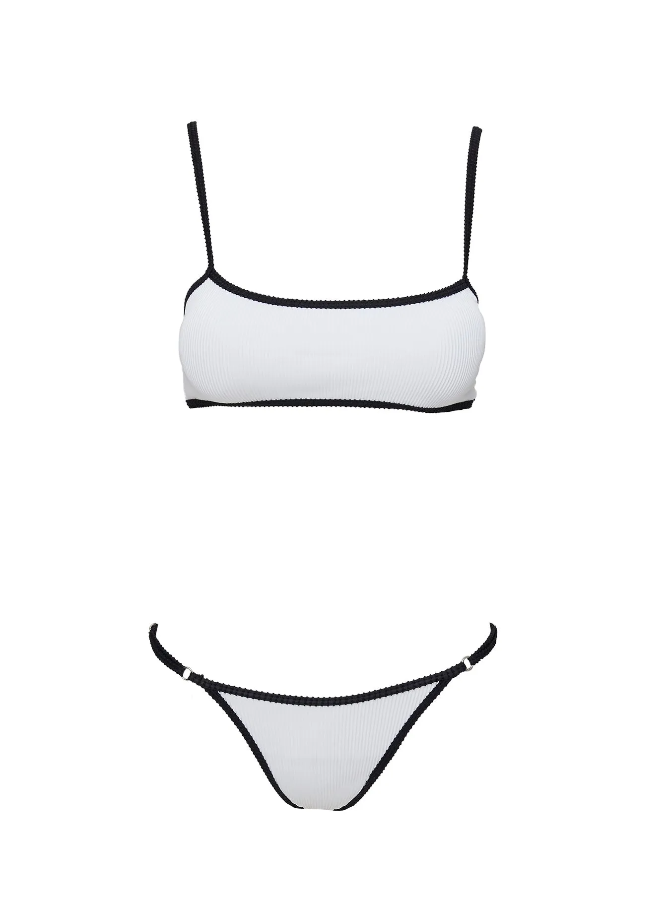 Vasquez Bralette Bikini Top White / Black